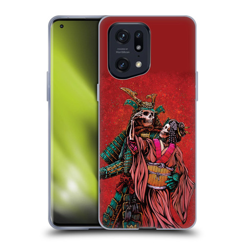 David Lozeau Colourful Art Samurai And Geisha Soft Gel Case for OPPO Find X5 Pro