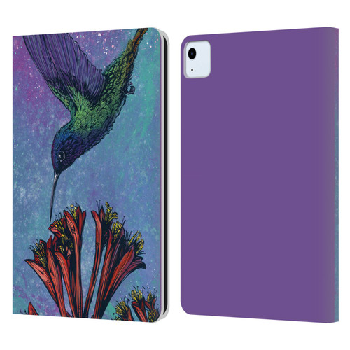 David Lozeau Colourful Grunge The Hummingbird Leather Book Wallet Case Cover For Apple iPad Air 11 2020/2022/2024