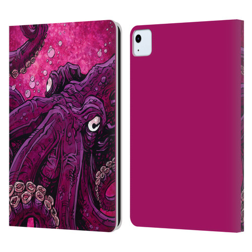 David Lozeau Colourful Grunge Octopus Squid Leather Book Wallet Case Cover For Apple iPad Air 11 2020/2022/2024