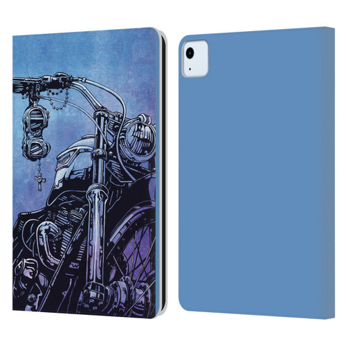 David Lozeau Skeleton Grunge Motorcycle Leather Book Wallet Case Cover For Apple iPad Air 11 2020/2022/2024
