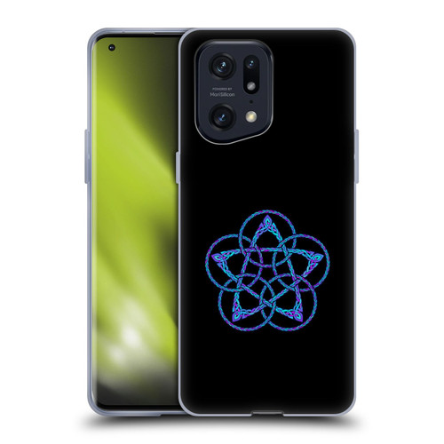 Beth Wilson Celtic Knot Stars Blue & Purple Circles Soft Gel Case for OPPO Find X5 Pro