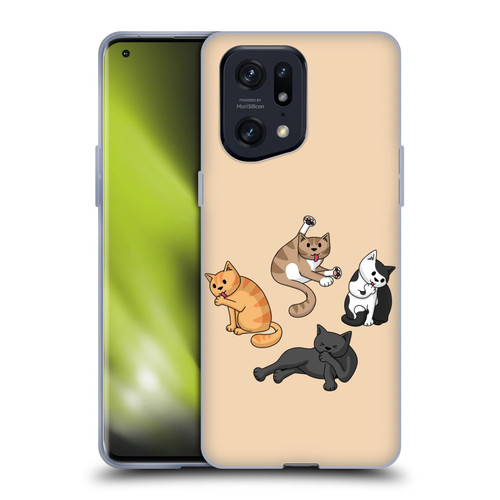 Beth Wilson Doodle Cats 2 Washing Time Soft Gel Case for OPPO Find X5 Pro