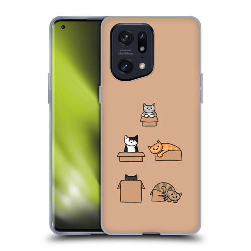 Beth Wilson Doodle Cats 2 Boxes Soft Gel Case for OPPO Find X5 Pro