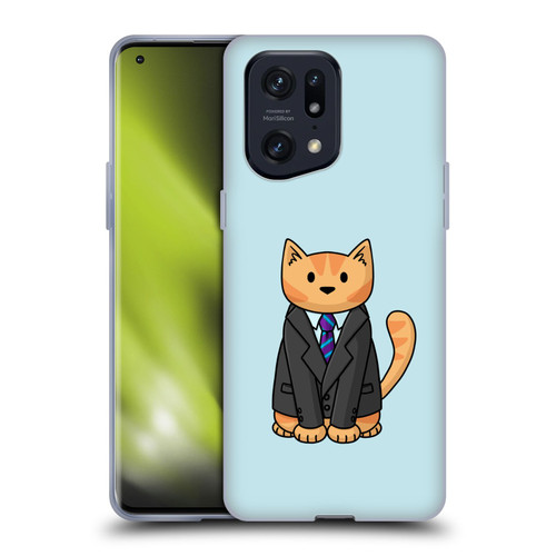 Beth Wilson Doodle Cats 2 Business Suit Soft Gel Case for OPPO Find X5 Pro