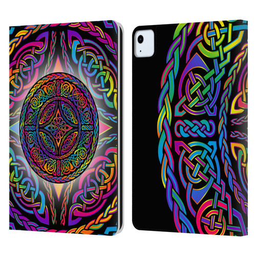 Beth Wilson Rainbow Celtic Knots Shield Leather Book Wallet Case Cover For Apple iPad Air 11 2020/2022/2024