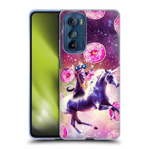 Random Galaxy Mixed Designs Thug Cat Riding Unicorn Soft Gel Case for Motorola Edge 30