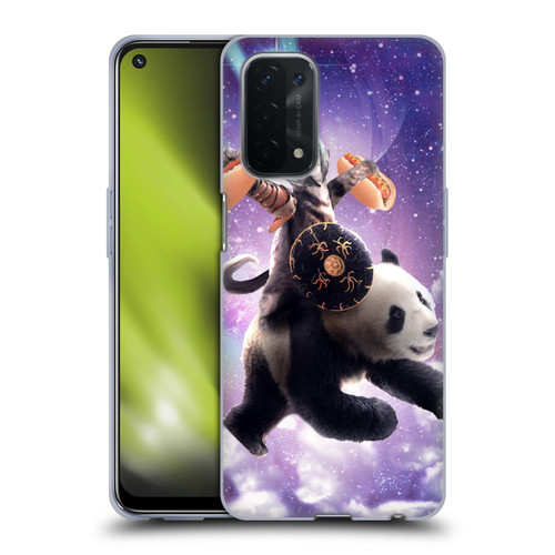 Random Galaxy Mixed Designs Warrior Cat Riding Panda Soft Gel Case for OPPO A54 5G