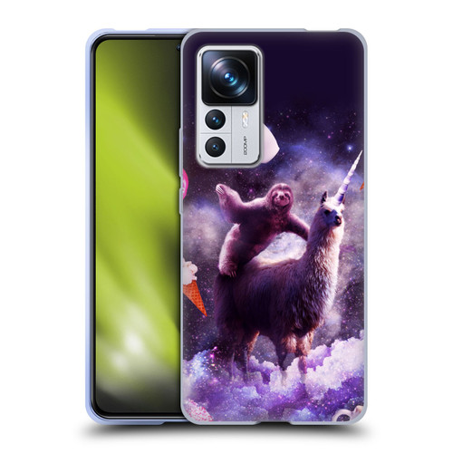Random Galaxy Mixed Designs Sloth Riding Unicorn Soft Gel Case for Xiaomi 12T Pro