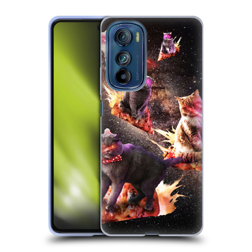 Random Galaxy Space Cat Fire Pizza Soft Gel Case for Motorola Edge 30