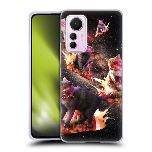 Random Galaxy Space Cat Fire Pizza Soft Gel Case for Xiaomi 12 Lite