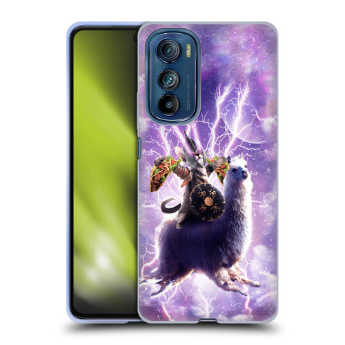 Random Galaxy Space Llama Lazer Cat & Tacos Soft Gel Case for Motorola Edge 30