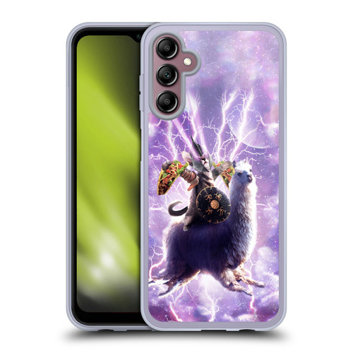 Random Galaxy Space Llama Lazer Cat & Tacos Soft Gel Case for Samsung Galaxy A14 5G
