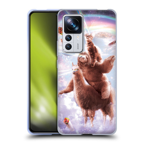 Random Galaxy Space Llama Sloth & Cat Lazer Eyes Soft Gel Case for Xiaomi 12T Pro