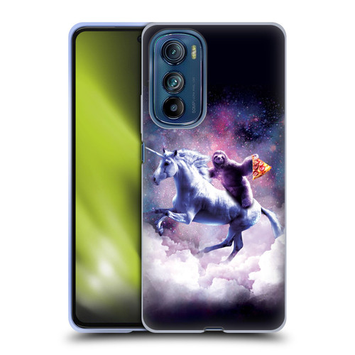 Random Galaxy Space Unicorn Ride Pizza Sloth Soft Gel Case for Motorola Edge 30