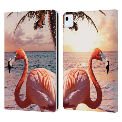 Random Galaxy Mixed Designs Flamingos & Palm Trees Leather Book Wallet Case Cover For Apple iPad Air 2020 / 2022