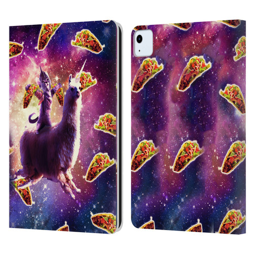 Random Galaxy Space Llama Warrior Cat & Tacos Leather Book Wallet Case Cover For Apple iPad Air 11 2020/2022/2024