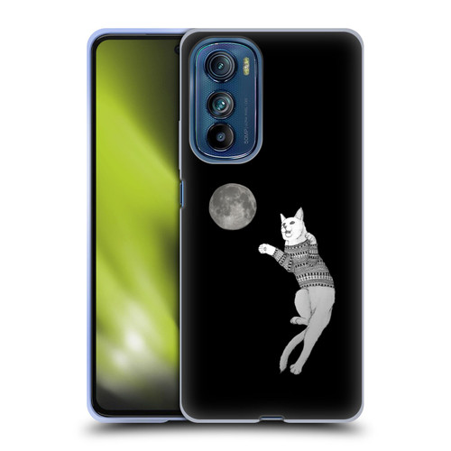 Barruf Animals Cat-ch The Moon Soft Gel Case for Motorola Edge 30