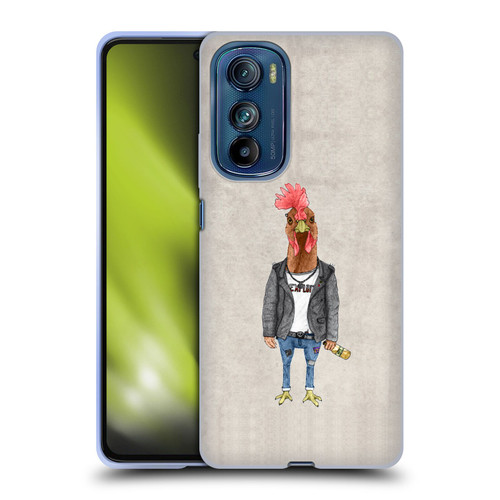 Barruf Animals Punk Rooster Soft Gel Case for Motorola Edge 30