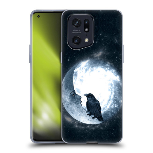 Barruf Animals Crow and Its Moon Soft Gel Case for OPPO Find X5 Pro