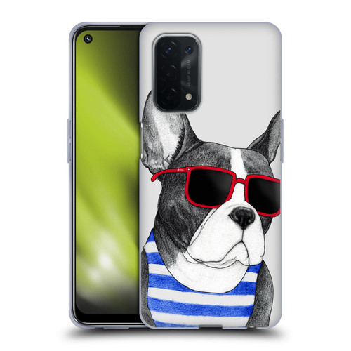 Barruf Dogs Frenchie Summer Style Soft Gel Case for OPPO A54 5G