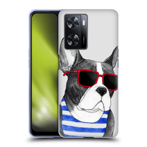 Barruf Dogs Frenchie Summer Style Soft Gel Case for OPPO A57s