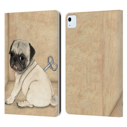 Barruf Dogs Pug Toy Leather Book Wallet Case Cover For Apple iPad Air 11 2020/2022/2024