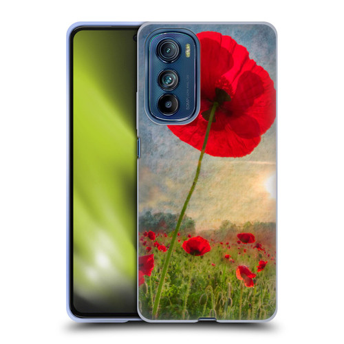 Celebrate Life Gallery Florals Red Flower Soft Gel Case for Motorola Edge 30