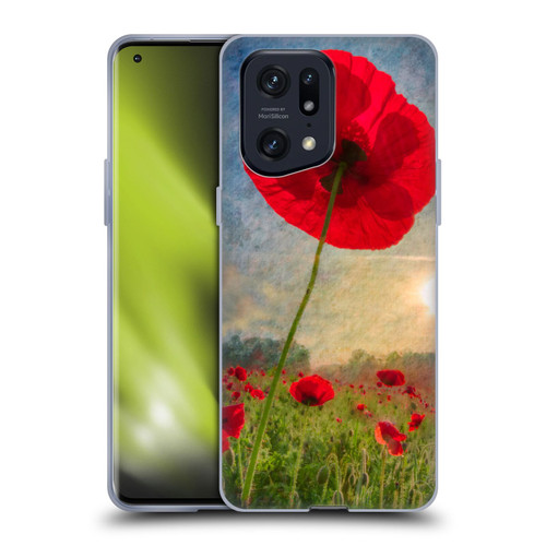 Celebrate Life Gallery Florals Red Flower Soft Gel Case for OPPO Find X5 Pro