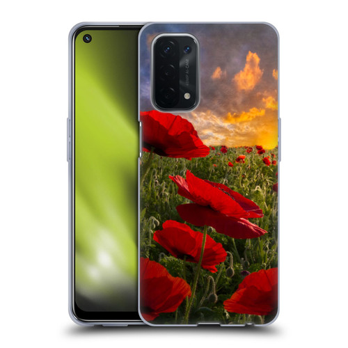 Celebrate Life Gallery Florals Red Flower Field Soft Gel Case for OPPO A54 5G