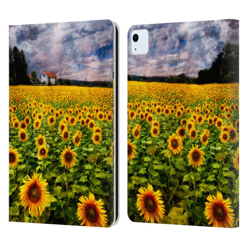 Celebrate Life Gallery Florals Dreaming Of Sunflowers Leather Book Wallet Case Cover For Apple iPad Air 2020 / 2022