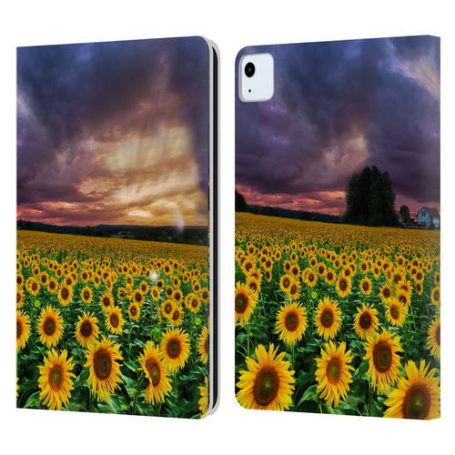 Celebrate Life Gallery Florals Stormy Sunrise Leather Book Wallet Case Cover For Apple iPad Air 2020 / 2022