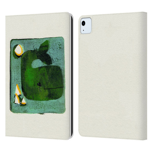 Wyanne Animals 2 Green Whale Monoprint Leather Book Wallet Case Cover For Apple iPad Air 11 2020/2022/2024