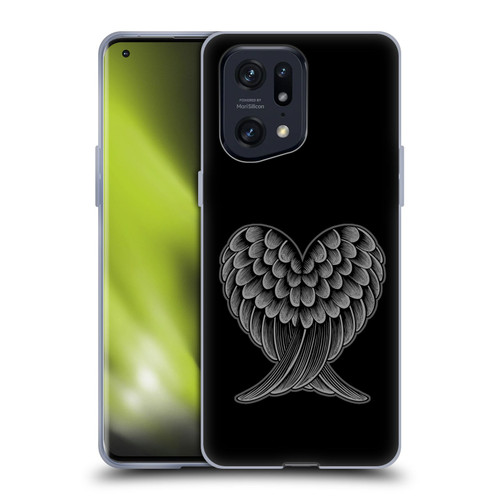 Rachel Caldwell Illustrations Heart Wings Soft Gel Case for OPPO Find X5 Pro