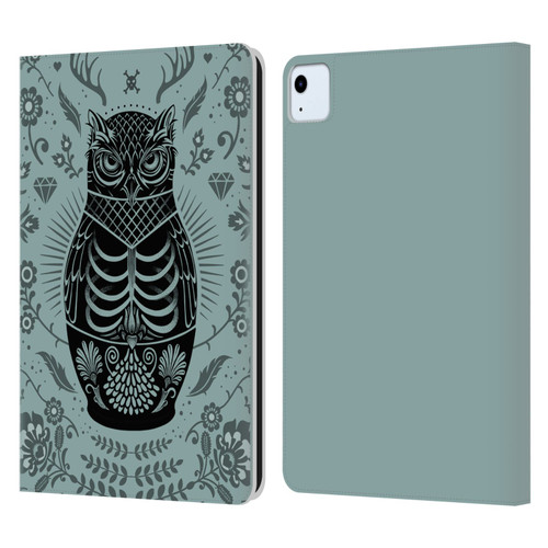 Rachel Caldwell Illustrations Owl Doll Leather Book Wallet Case Cover For Apple iPad Air 2020 / 2022