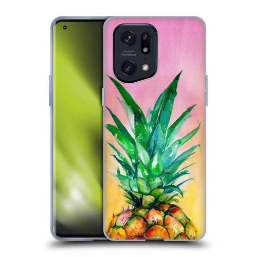 Mai Autumn Paintings Ombre Pineapple Soft Gel Case for OPPO Find X5 Pro