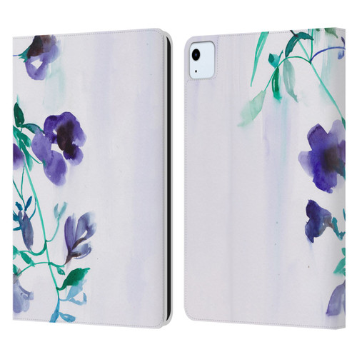 Mai Autumn Floral Blooms Moon Drops Leather Book Wallet Case Cover For Apple iPad Air 2020 / 2022