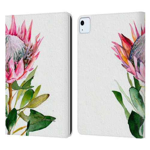 Mai Autumn Floral Blooms Protea Leather Book Wallet Case Cover For Apple iPad Air 2020 / 2022