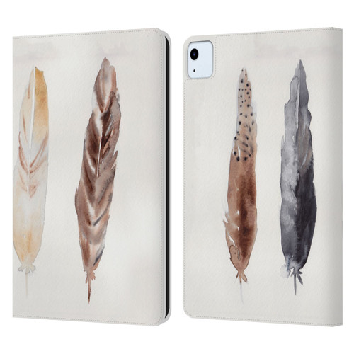Mai Autumn Feathers Pattern Leather Book Wallet Case Cover For Apple iPad Air 2020 / 2022