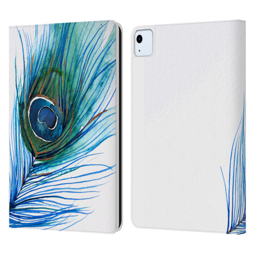 Mai Autumn Feathers Peacock Leather Book Wallet Case Cover For Apple iPad Air 2020 / 2022