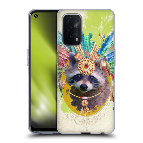 Duirwaigh Boho Animals Raccoon Soft Gel Case for OPPO A54 5G