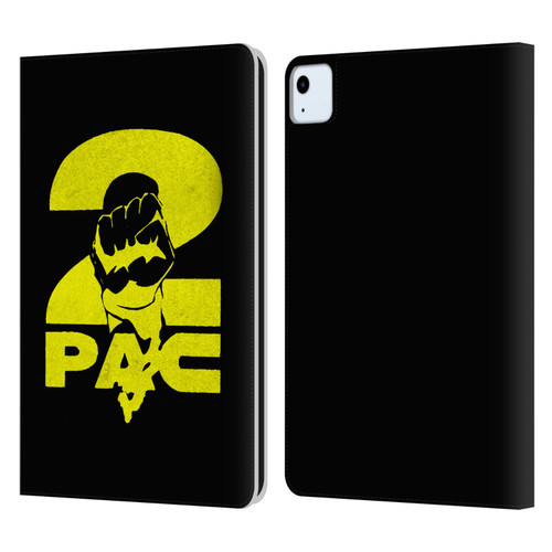 Tupac Shakur Logos Yellow Fist Leather Book Wallet Case Cover For Apple iPad Air 11 2020/2022/2024