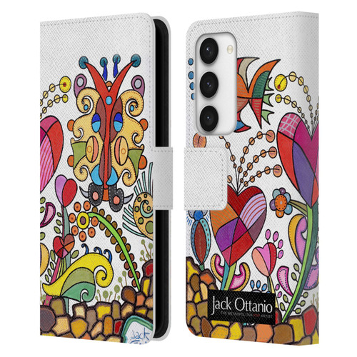 Jack Ottanio Art Crazy Garden Leather Book Wallet Case Cover For Samsung Galaxy S23 5G