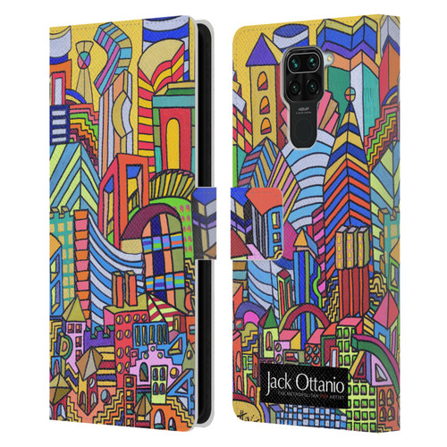 Jack Ottanio Art Boston City Leather Book Wallet Case Cover For Xiaomi Redmi Note 9 / Redmi 10X 4G