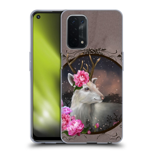 Ash Evans Animals White Deer Soft Gel Case for OPPO A54 5G