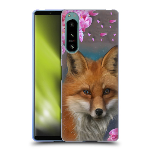 Ash Evans Animals Fox Peonies Soft Gel Case for Sony Xperia 5 IV