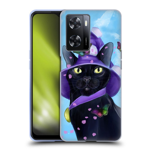 Ash Evans Black Cats Butterfly Sky Soft Gel Case for OPPO A57s