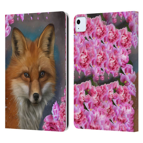 Ash Evans Animals Fox Peonies Leather Book Wallet Case Cover For Apple iPad Air 2020 / 2022