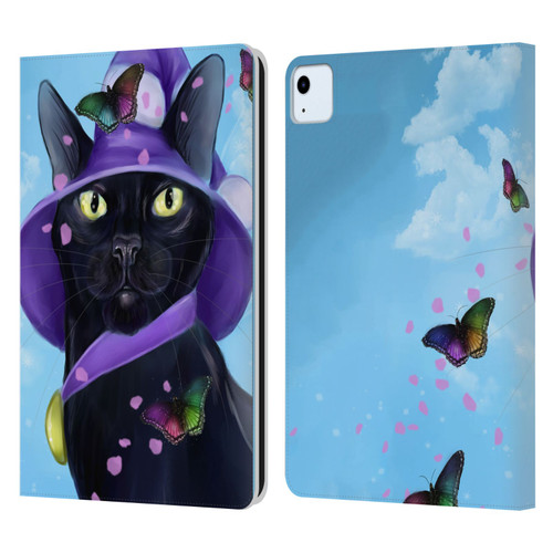 Ash Evans Black Cats Butterfly Sky Leather Book Wallet Case Cover For Apple iPad Air 2020 / 2022