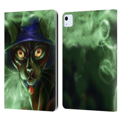 Ash Evans Black Cats Conjuring Magic Leather Book Wallet Case Cover For Apple iPad Air 2020 / 2022