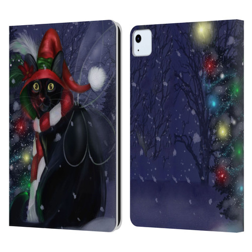 Ash Evans Black Cats Yuletide Cheer Leather Book Wallet Case Cover For Apple iPad Air 2020 / 2022